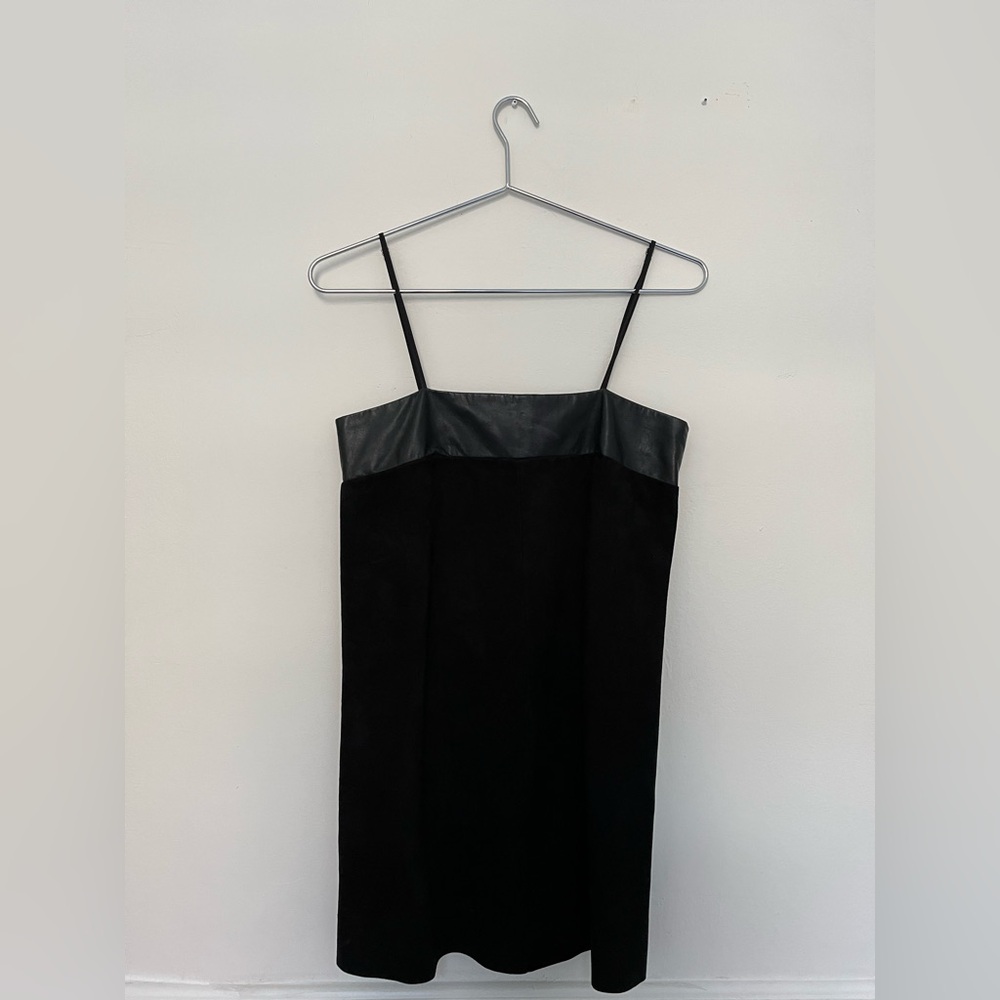 Veda Suede and Leather shift dress mini